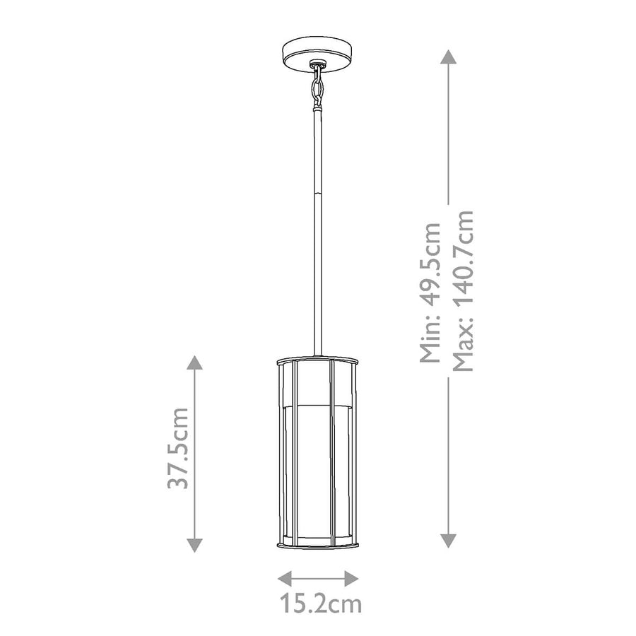 Suspension extérieure Camillo bois et laiton, verre