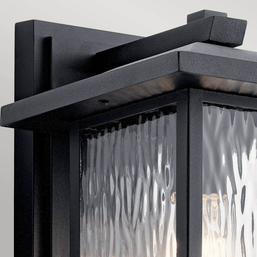 Applique extérieure Cappanna noire et transparente, verre, H 34,2 cm