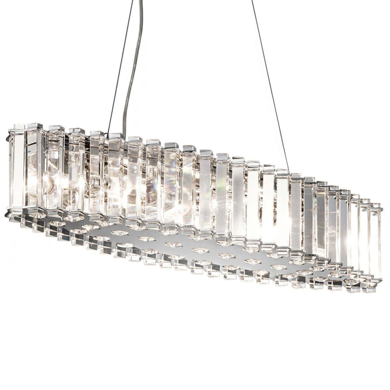 Lustre Crystal Skye 8 lumières chromé, cristal, L 65,4 cm