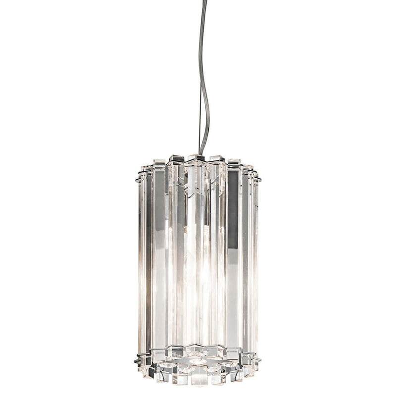 Suspension Crystal Skye 2 lumières chromée, cristal