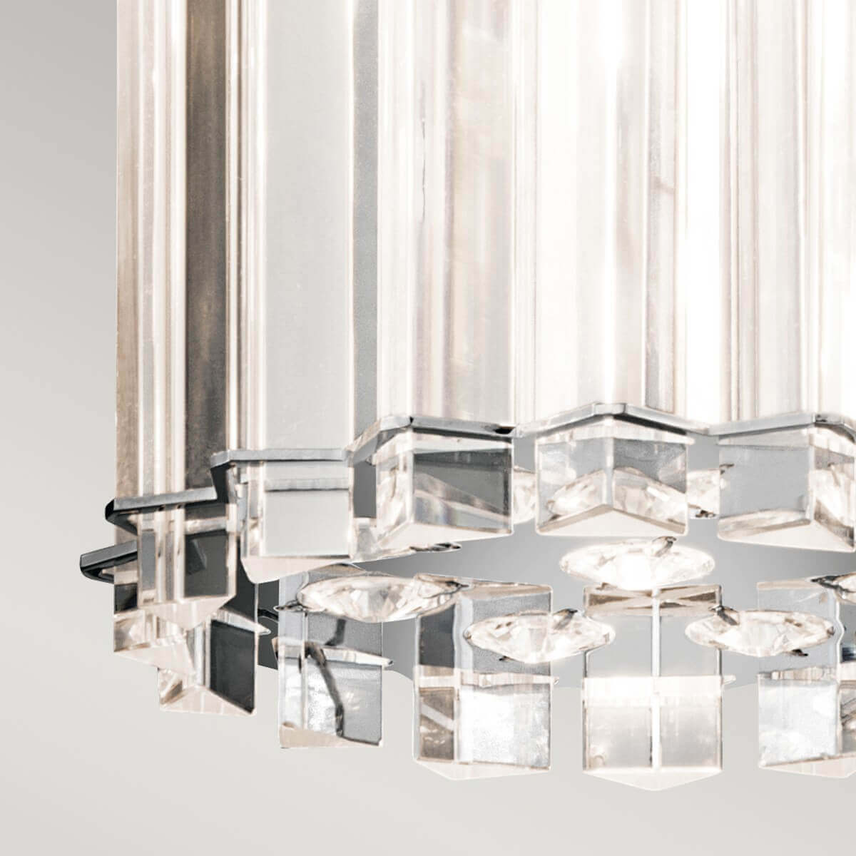 Suspension Crystal Skye 2 lumières chromée, cristal
