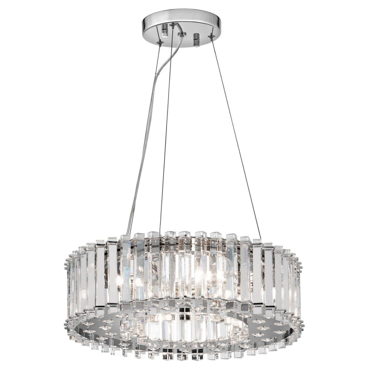Suspension Crystal Skye 6 lumières chromée, cristal