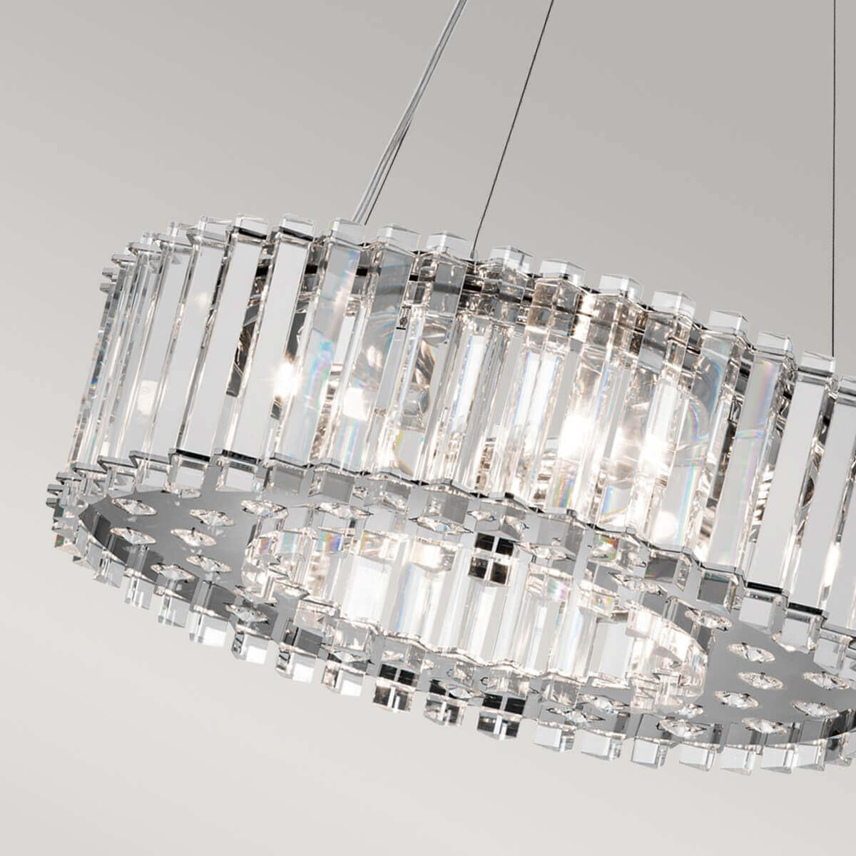 Suspension Crystal Skye 6 lumières chromée, cristal