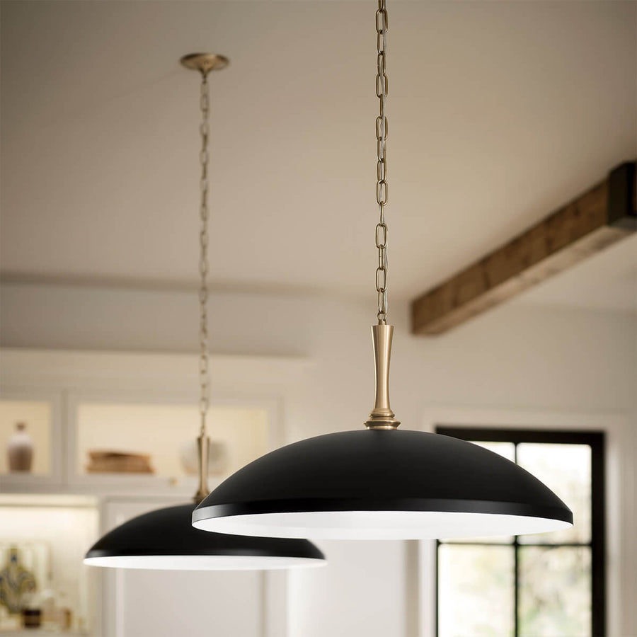 Suspension Delarosa noire et bronze, verre