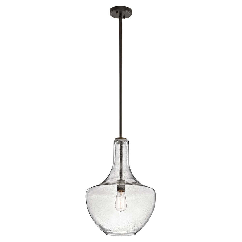 Suspension Everly bronze, verre, H 50,8 cm