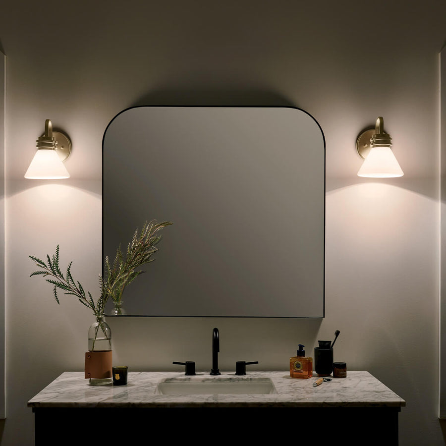 Applique murale Farum bronze et blanche, verre