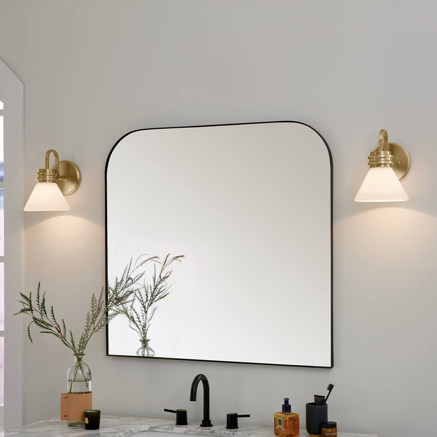 Applique murale Farum bronze et blanche, verre