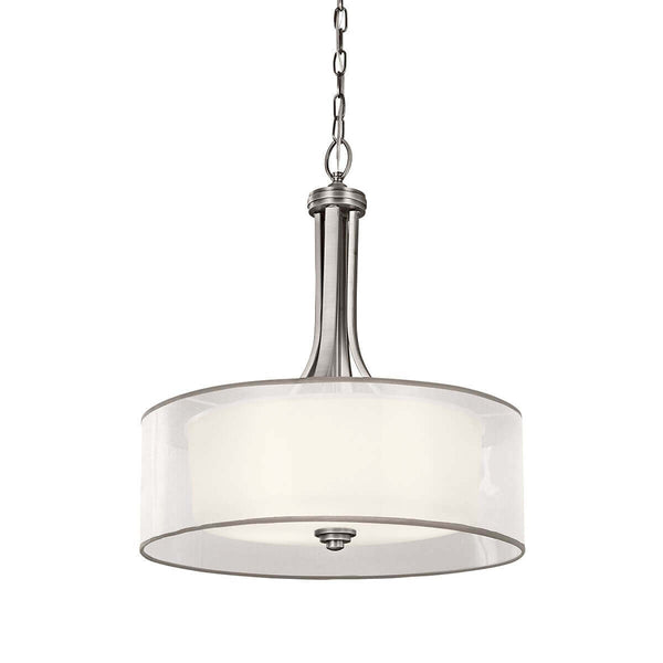 Suspension Lacey 4 lumières blanche, verre