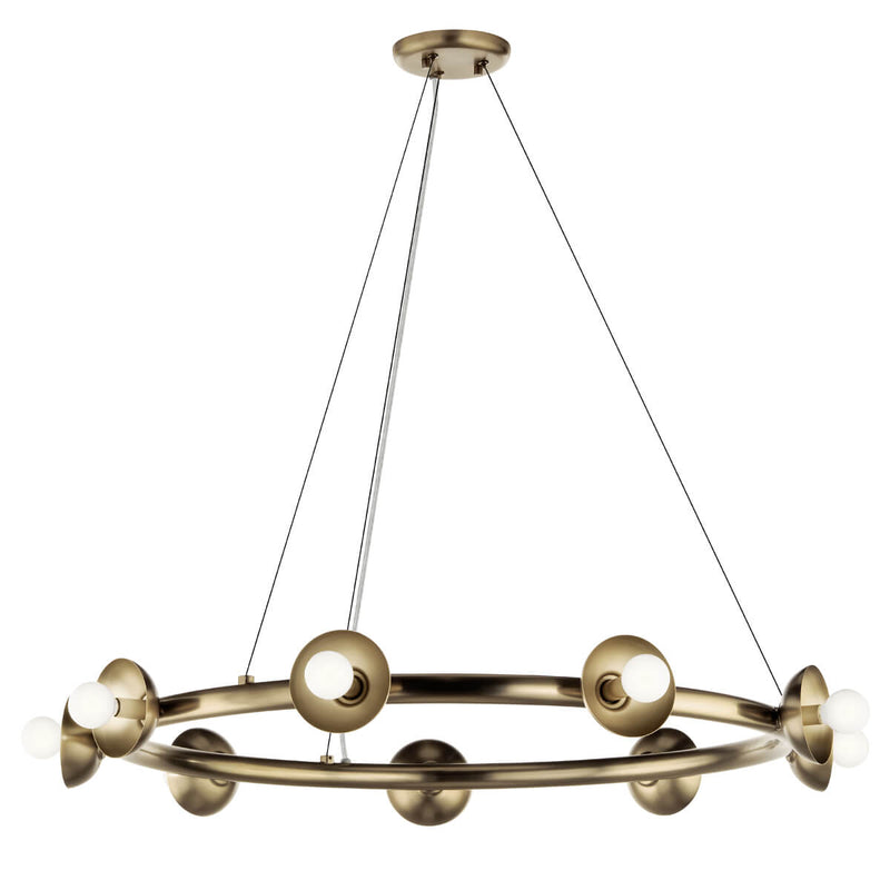 Suspension Palta 9 lumières bronze et dorée, verre