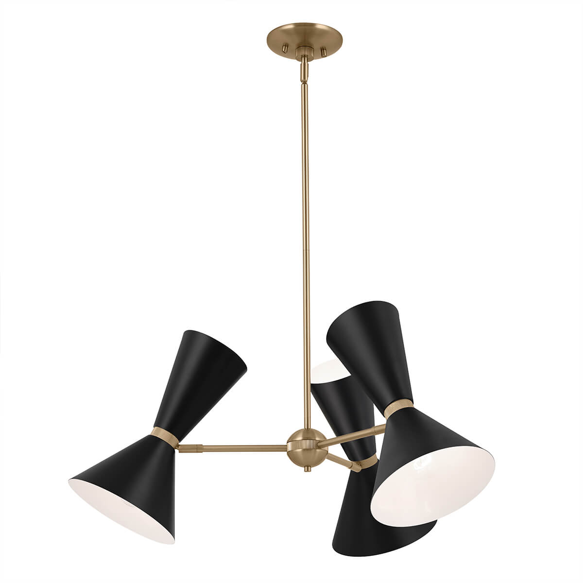 Lustre Phix 6 lumières noir et bronze