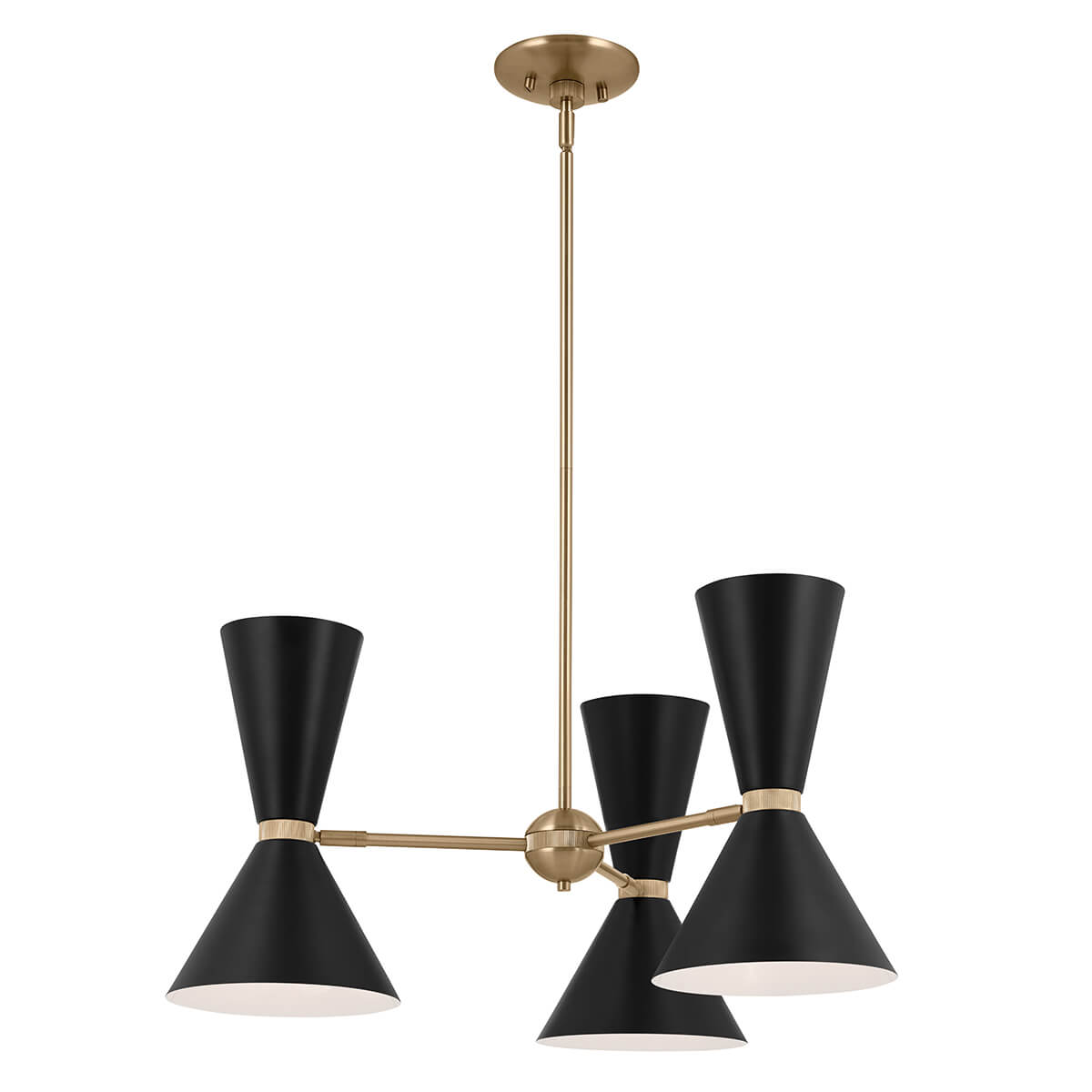 Lustre Phix 6 lumières noir et bronze