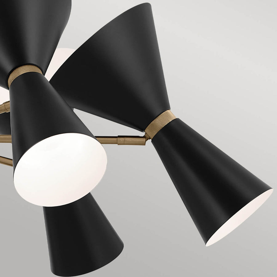 Lustre Phix 12 lumières noir et bronze