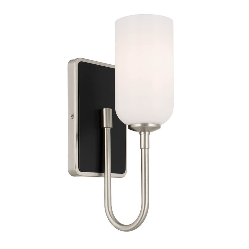 Applique murale Solia nickel satiné et noire, verre