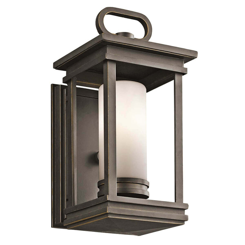 Applique extérieure South Hope bronze, verre, H 30 cm