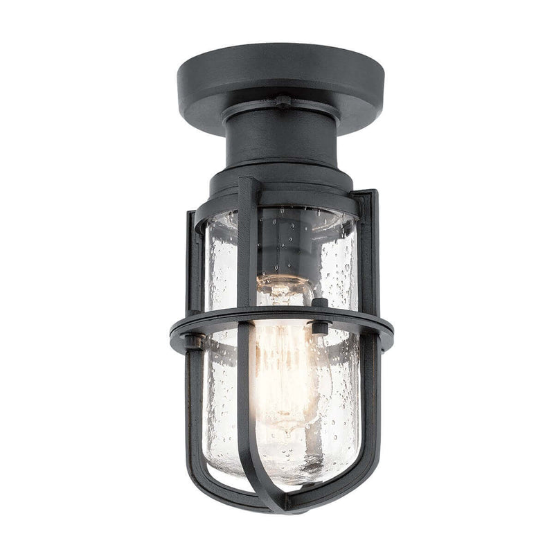 Lampadaire extérieur Suri noir, verre