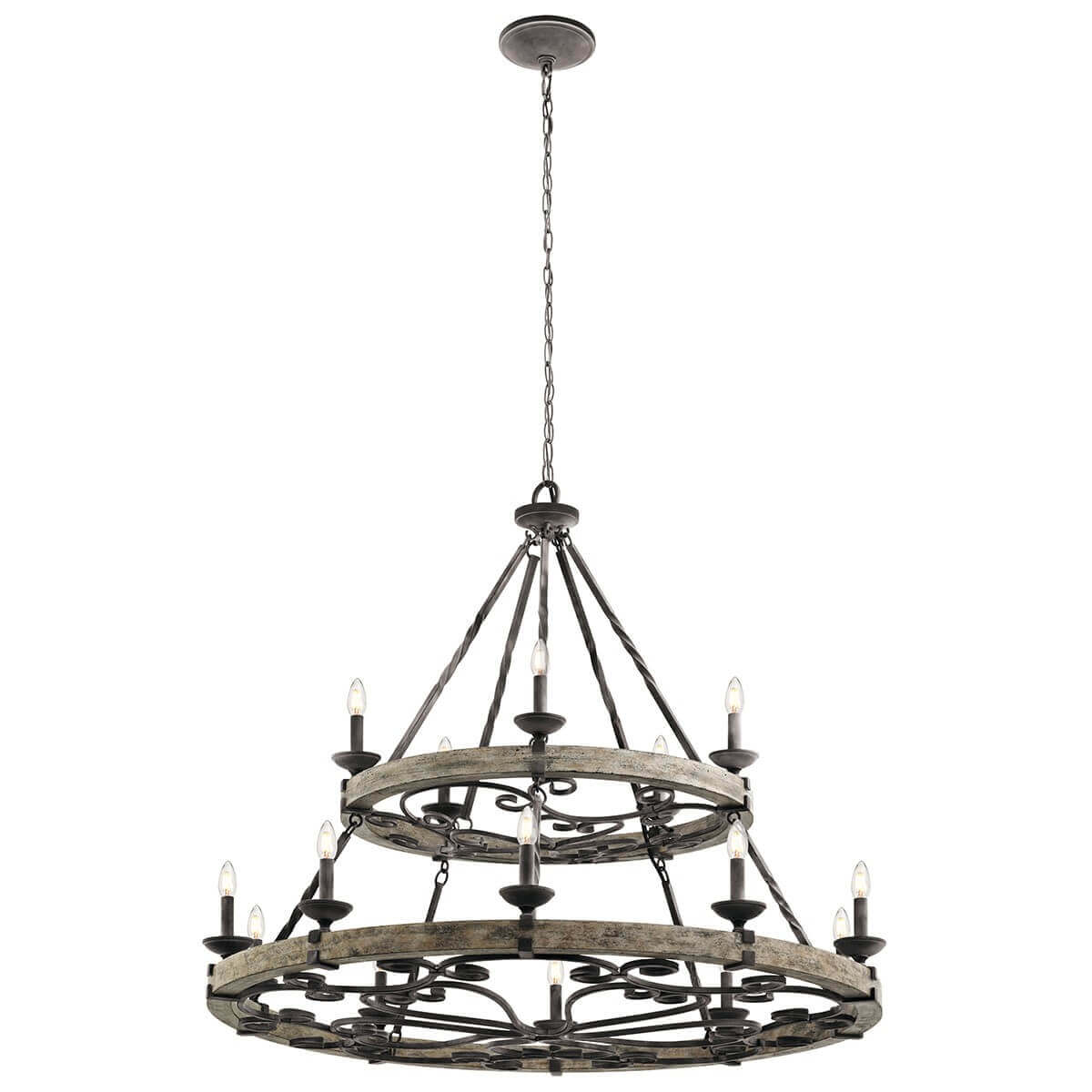 Lustre Taulbee 15 lumières, bois