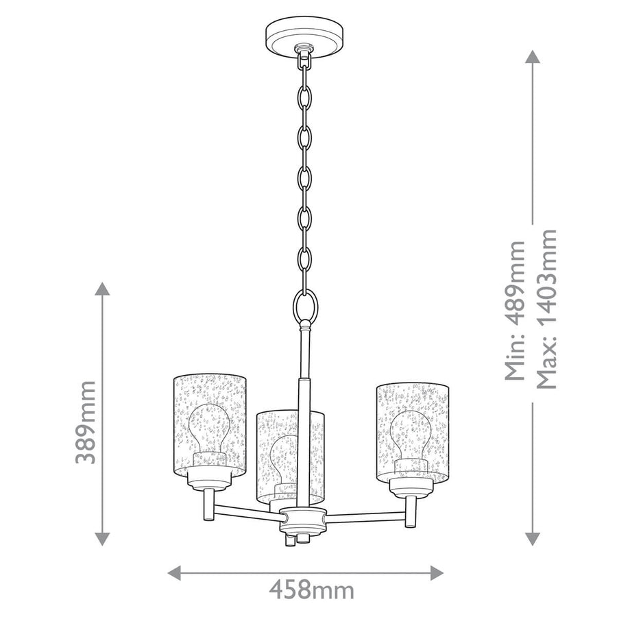 Lustre Winslow 3 lumières bois et laiton, verre