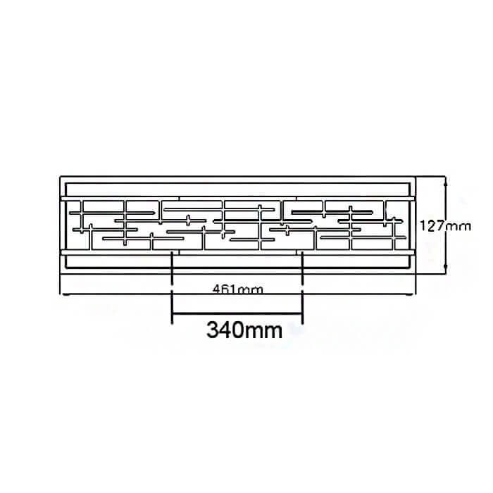 Schéma technique de l'applique avec largeur 461 mm, hauteur 127 mm et entraxe 340 mm.