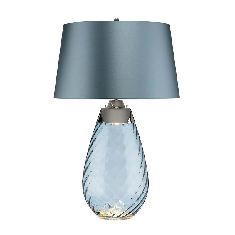 Lampe à poser Lena bleu, verre, H 74 cm