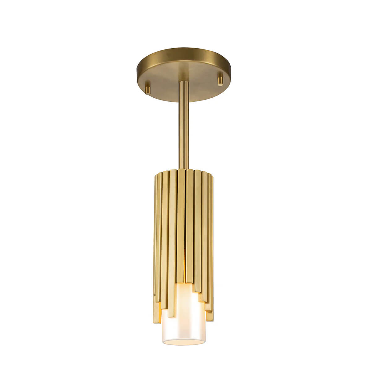 Plafonnier Marvele laiton vieilli et opale, verre