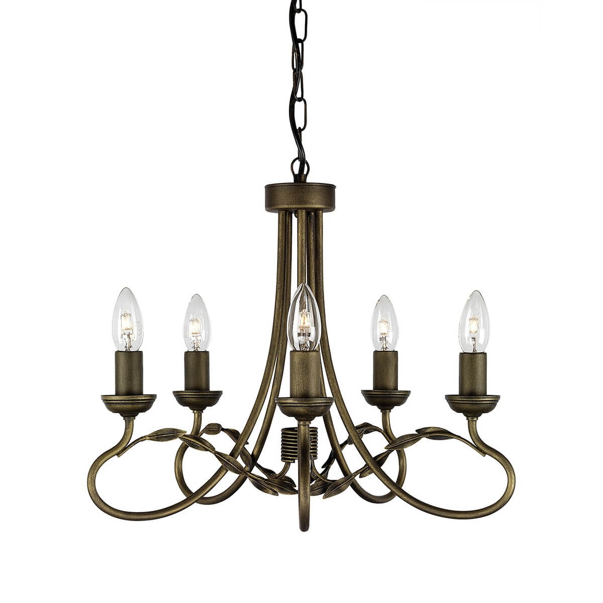 Lustre Olivia 5 lumières noir et doré