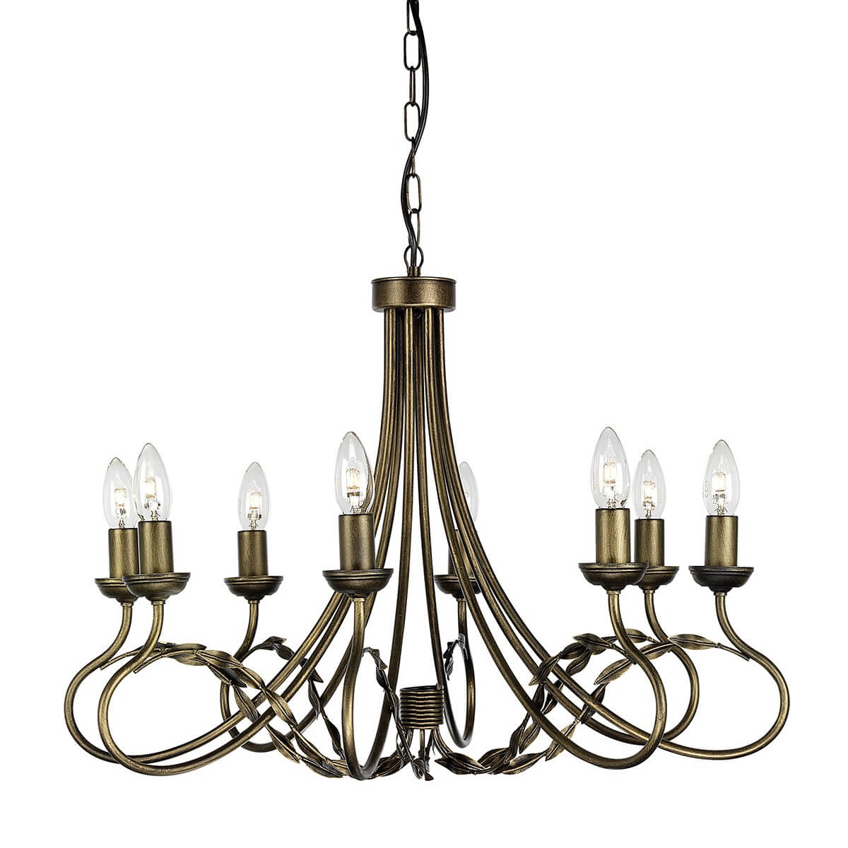 Lustre Olivia 8 lumières noir et doré