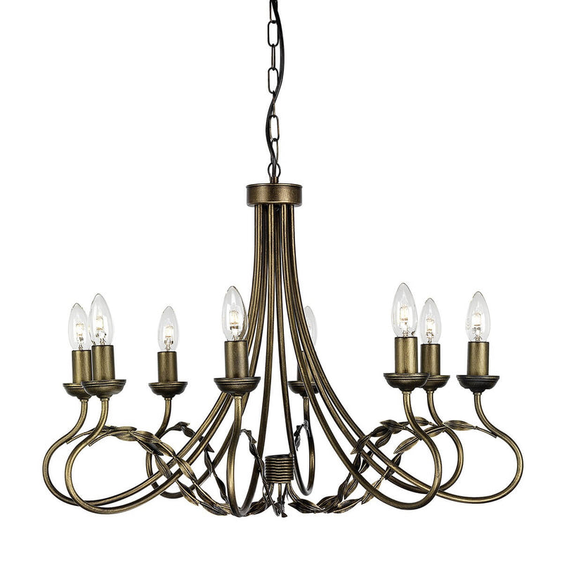 Lustre Olivia 8 lumières noir et doré