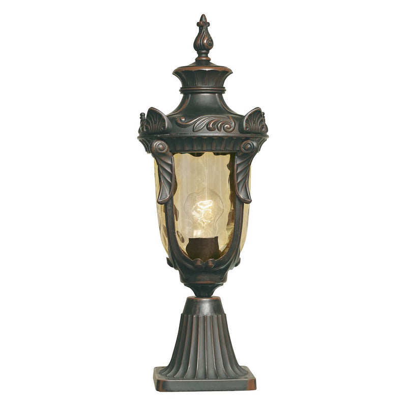 Lampadaire extérieur Philadelphia bronze, verre, H 54 cm
