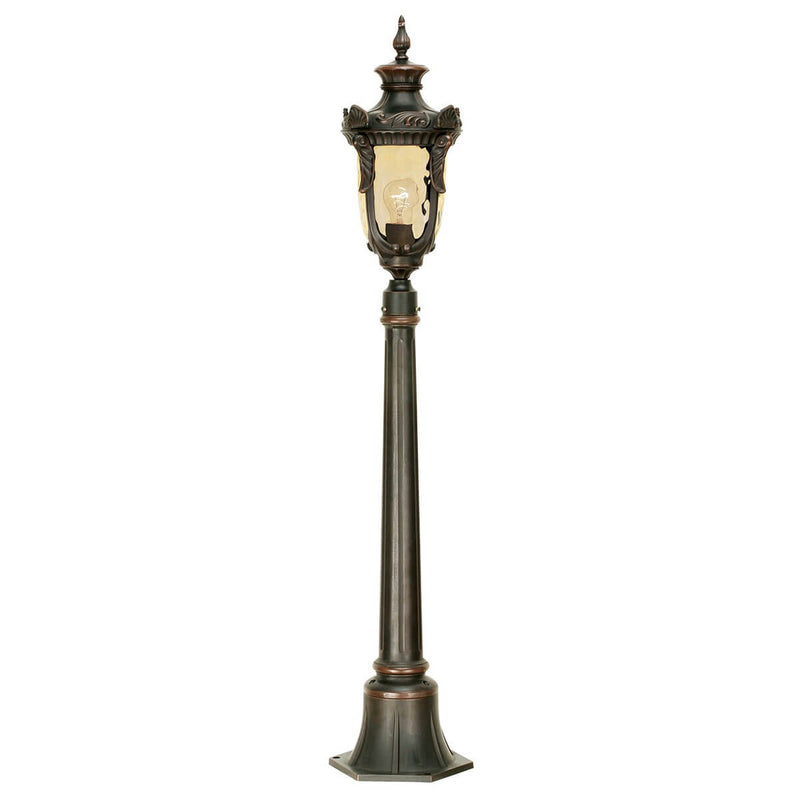 Lampadaire extérieur Philadelphia bronze, verre, H 116,5 cm