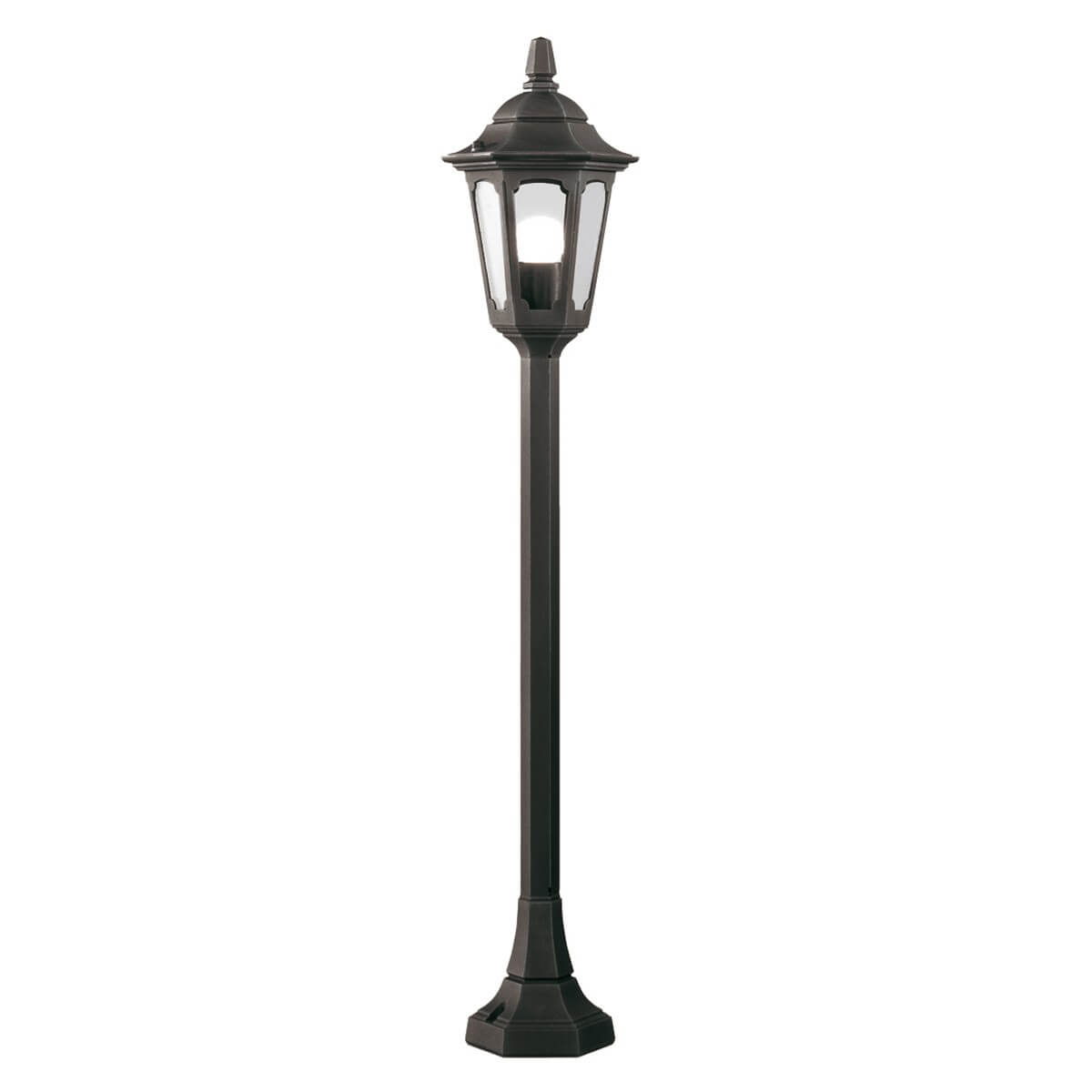 Lampadaire extérieur Parish noir, verre, H 95 cm