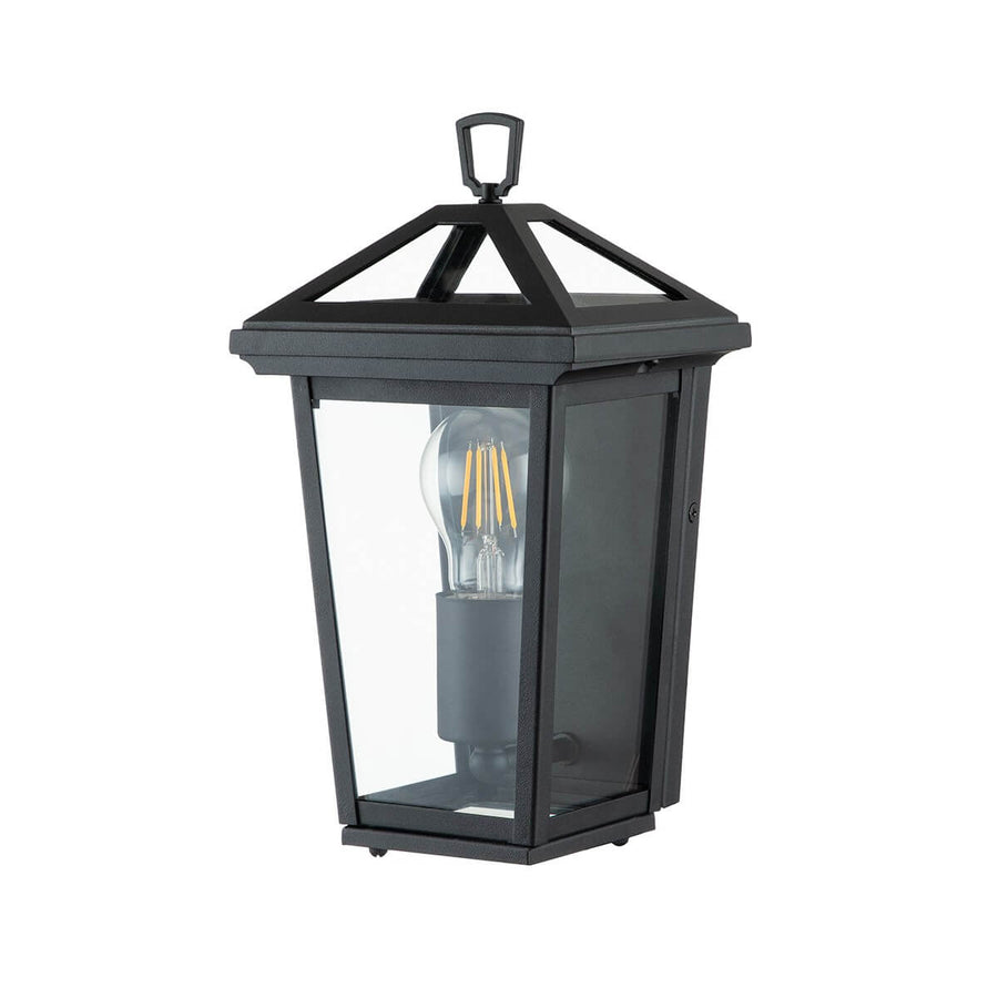 Applique extérieure Alford Place noire et transparente, verre