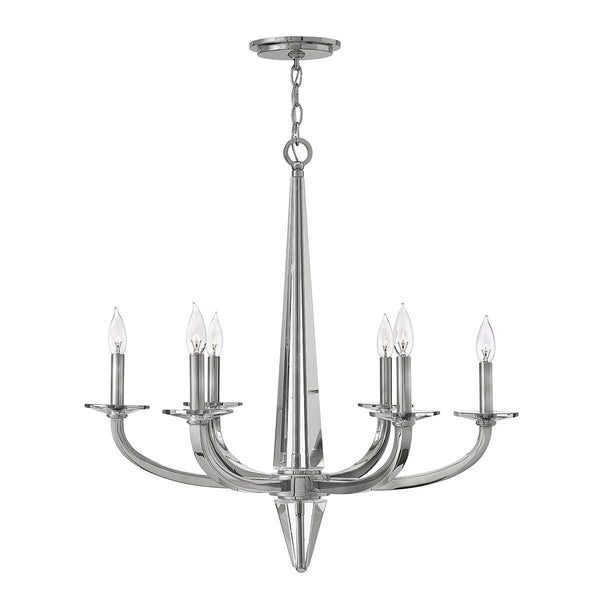 Lustre Ascher 6 lumières nickel poli, cristal