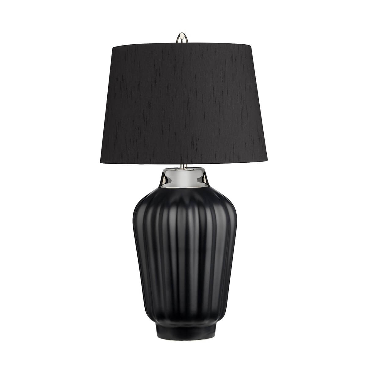 Lampe à poser Bexley noire et nickel poli, céramique