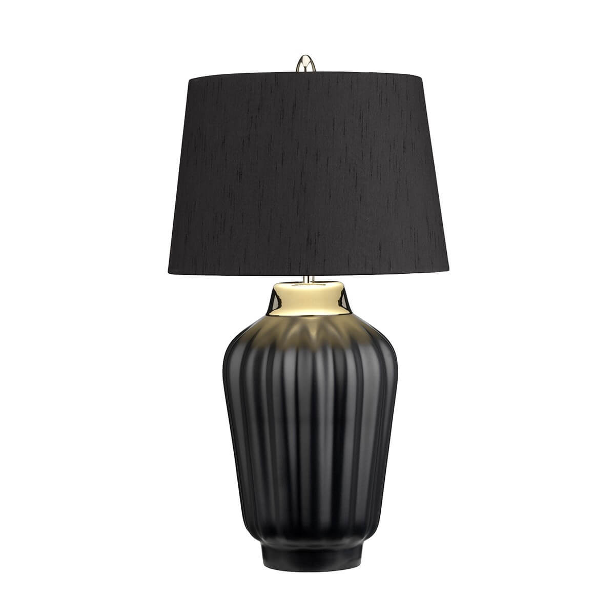 Lampe à poser Bexley noire et nickel poli, céramique