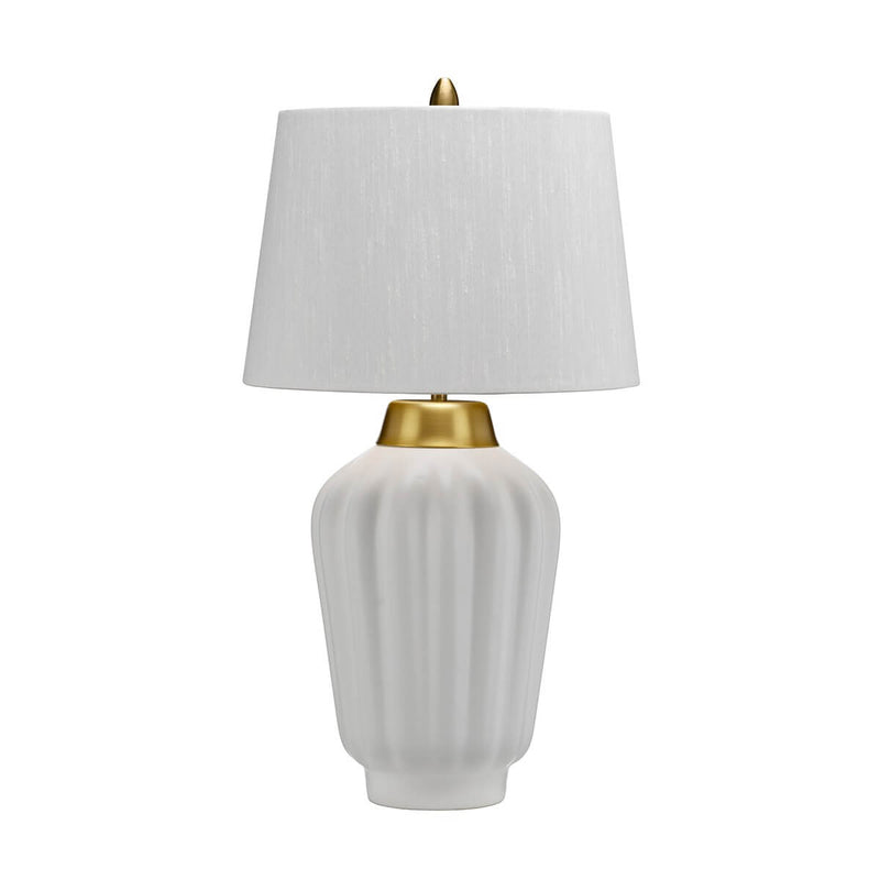 Lampe à poser Bexley blanche et laiton brossé, céramique