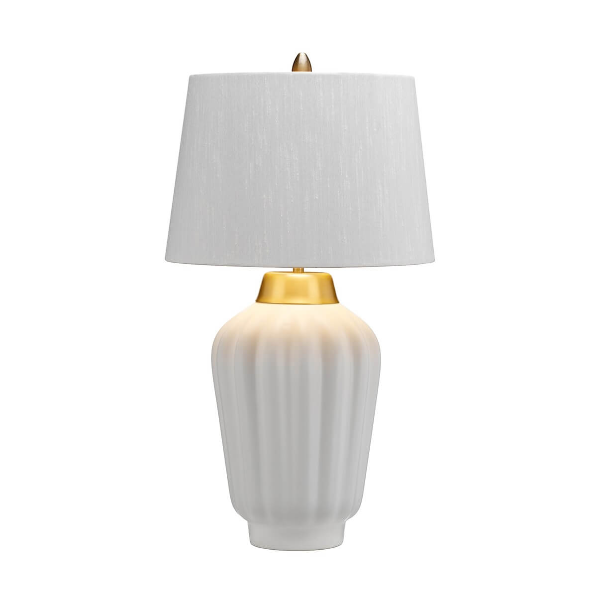 Lampe à poser Bexley blanche et laiton brossé, céramique