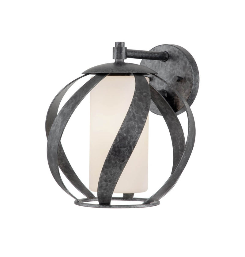Applique murale Blacksmith noire et opale, verre