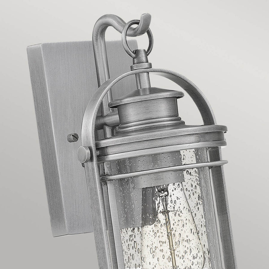 Applique extérieure Booker aluminium et transparente, verre, H 28,9 cm