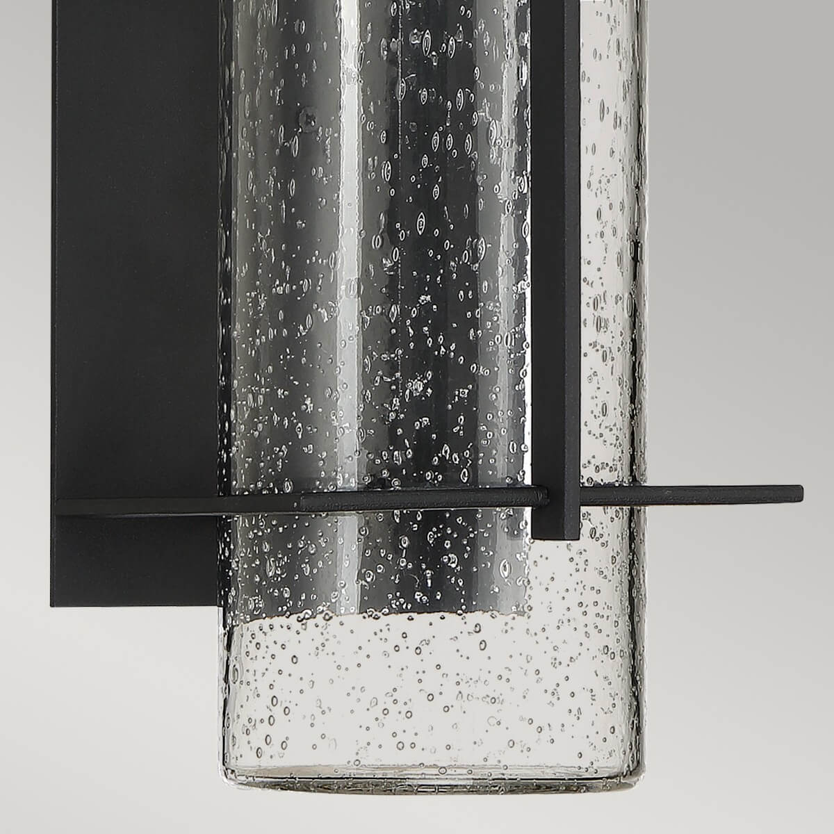 Applique extérieure Eames noire et transparente, verre, H 41 cm