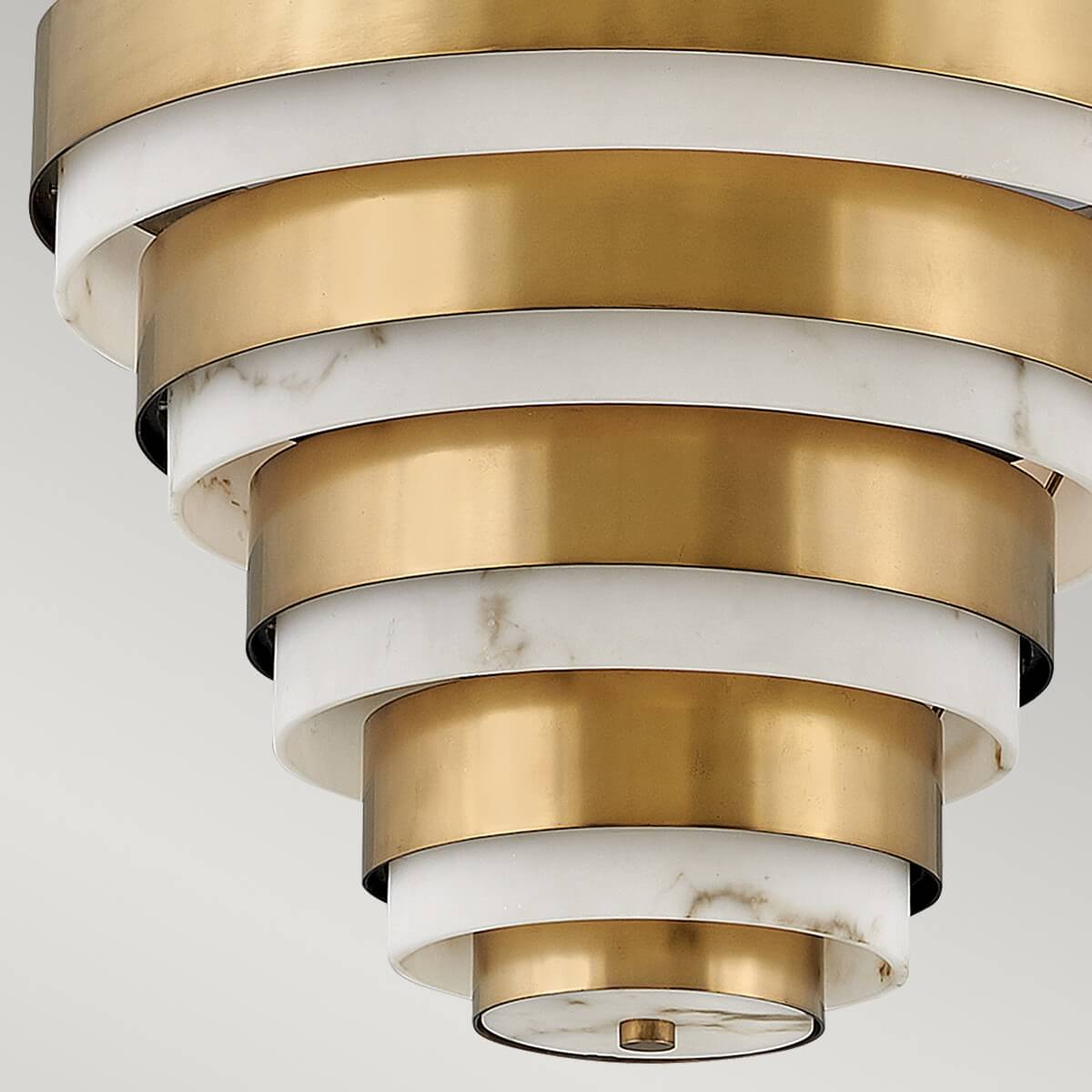 Suspension Echelon 4 lumières laiton, albâtre