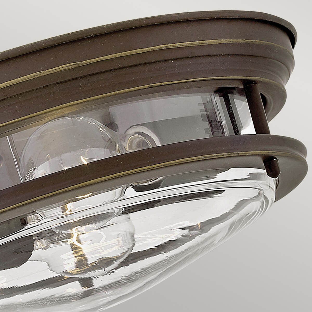Plafonnier Hadrian 2 lumières bronze et transparent, verre (QN-HADRIAN-FS-OZ-CLEAR)