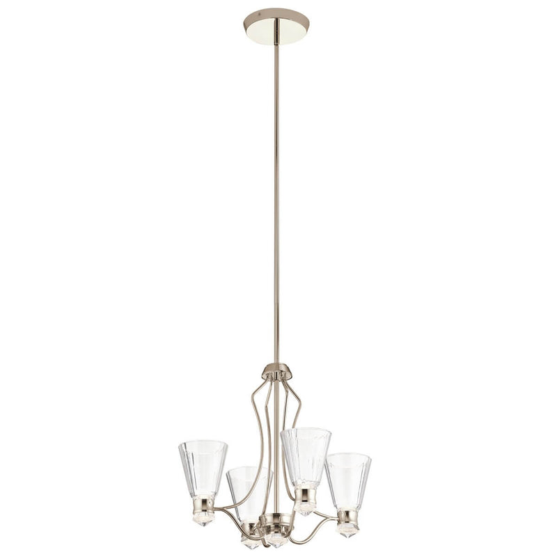 Lustre Kayva nickel poli et transparent, verre, H 50,9 cm