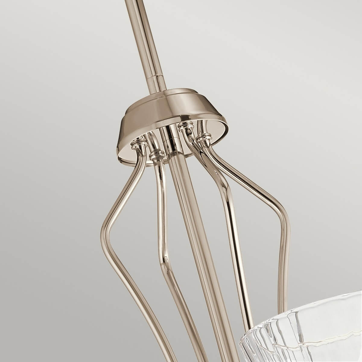 Lustre Kayva nickel poli et transparent, verre, H 50,9 cm