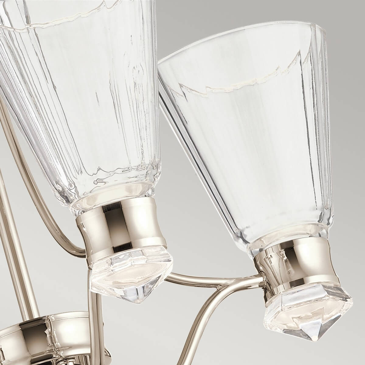 Lustre Kayva nickel poli et transparent, verre, H 50,9 cm