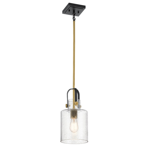 Suspension Kitner bois et laiton, verre