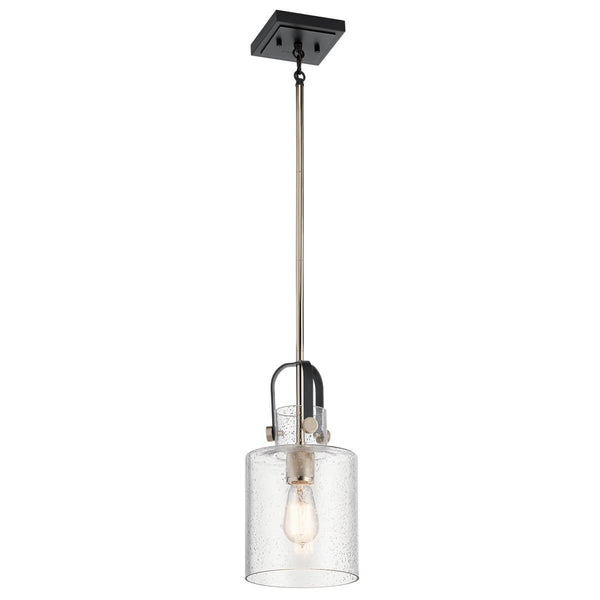 Suspension Kitner nickel poli et transparente, verre
