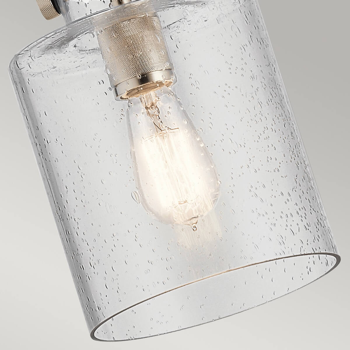 Suspension Kitner nickel poli et transparente, verre