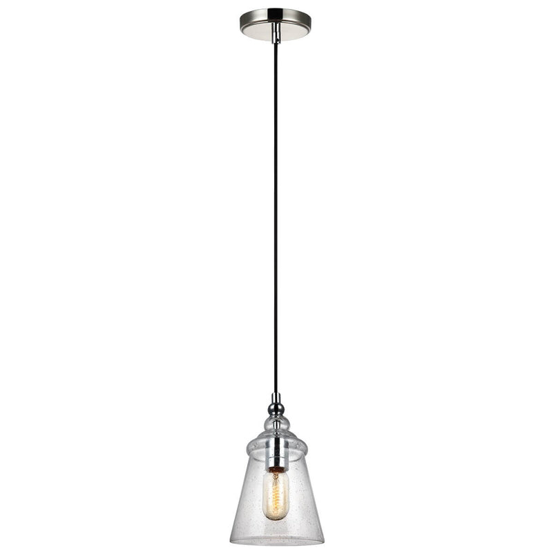 Suspension Loras chromée et transparente, verre