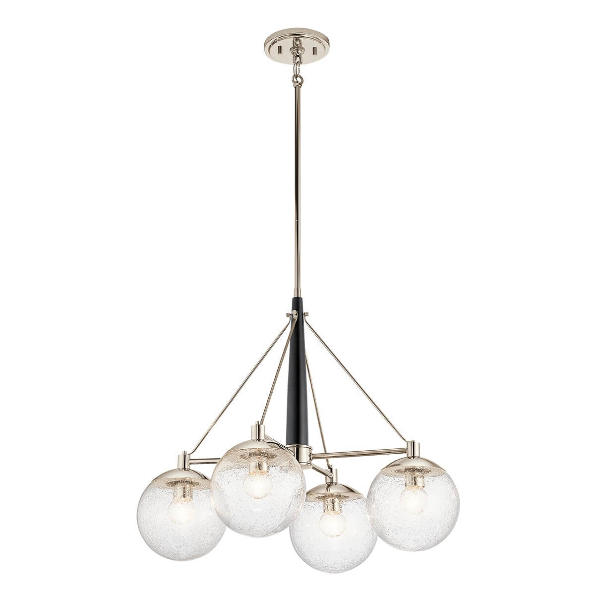Lustre Marilyn 4 lumières nickel poli et transparent, verre