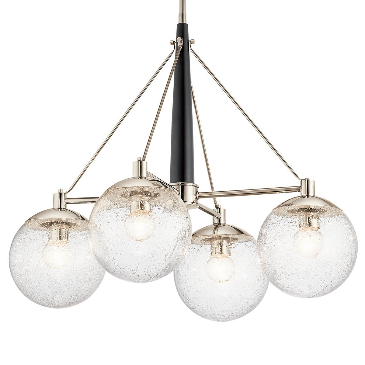 Lustre Marilyn 4 lumières nickel poli et transparent, verre